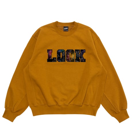 LQQK STUDIO BUS CLOTH APLIQUE CREWNECK BRASS