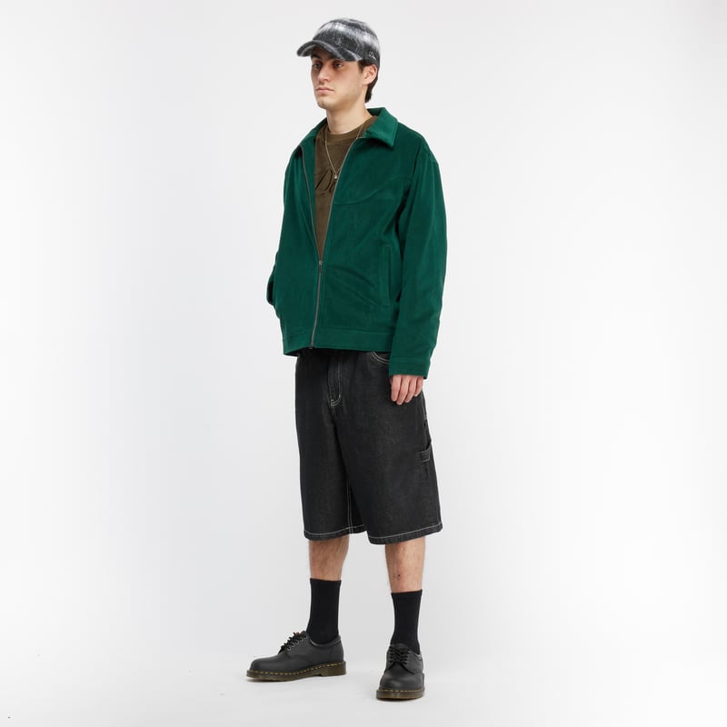 DIME mtl Cord Zip Jacket EMERALD | F.U. GENERAL