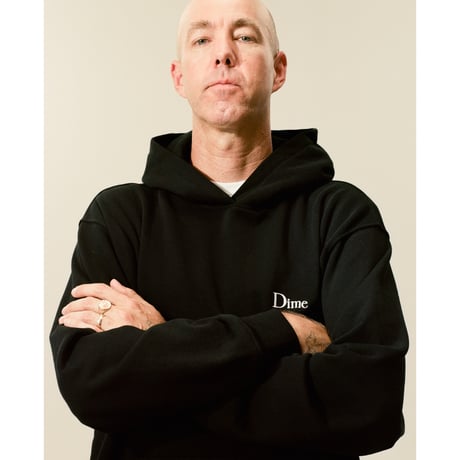 DIME mtl Classic Small Logo Hoodie BLACK