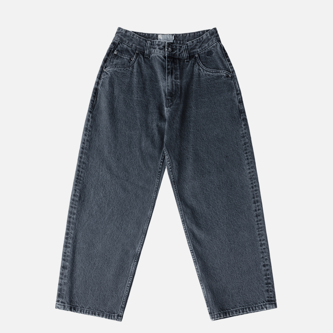 新品 B SIDES OVERDYE DENIM テーパード デニムパンツ Dime MTL Baggy Denim Pants Overdyed Blue | F.U.