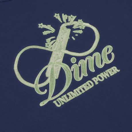 DIME mtl Cursive Power Crewneck NIGHT BLUE