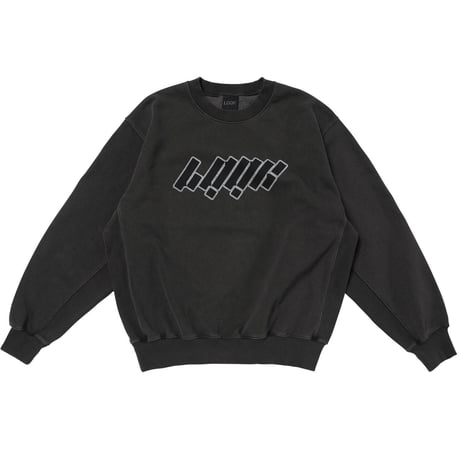 LQQK STUDIO WASHED FLEECE CREWNECK BLACK