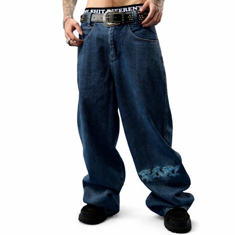 RIPNDIP IP Ace Ultra Wide Leg Pants (Medium Wash)