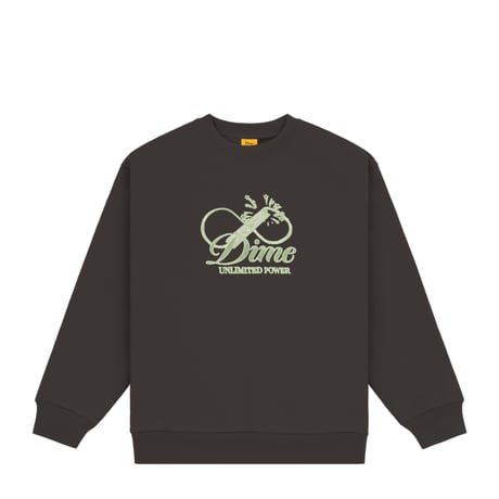 DIME mtl Cursive Power Crewneck VINTAGE BLACK
