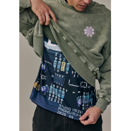 LQQK STUDIO FLOWER POWER SWEAT SAGE GREEN