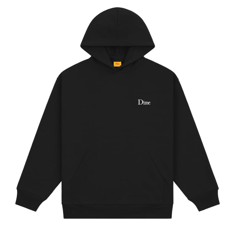 DIME mtl Classic Small Logo Hoodie BLACK | F.U.