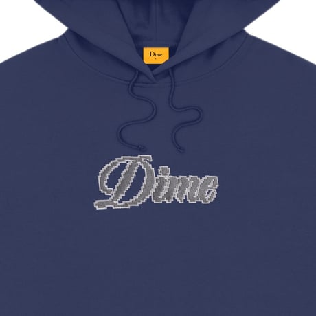 DIME mtl Pixel Cursive Hoodie NIGHT BLUE