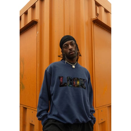 LQQK STUDIO BUS CLOTH APLIQUE CREWNECK BRASS
