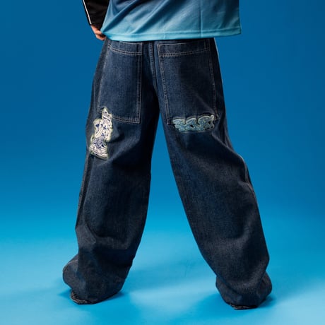 RIPNDIP IP Ace Ultra Wide Leg Pants (Medium Wash)