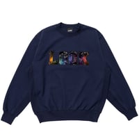 LQQK STUDIO BUS CLOTH APLIQUE CREWNECK NAVY
