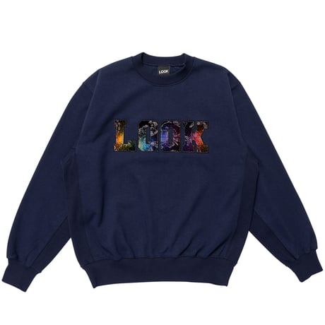 LQQK STUDIO BUS CLOTH APLIQUE CREWNECK NAVY