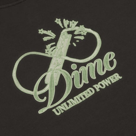 DIME mtl Cursive Power Crewneck VINTAGE BLACK