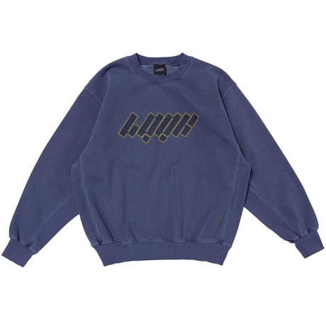 LQQK STUDIO WASHED FLEECE CREWNECK NAVY