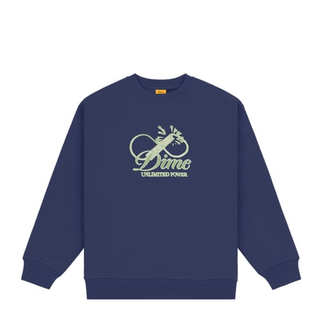 DIME mtl Cursive Power Crewneck NIGHT BLUE