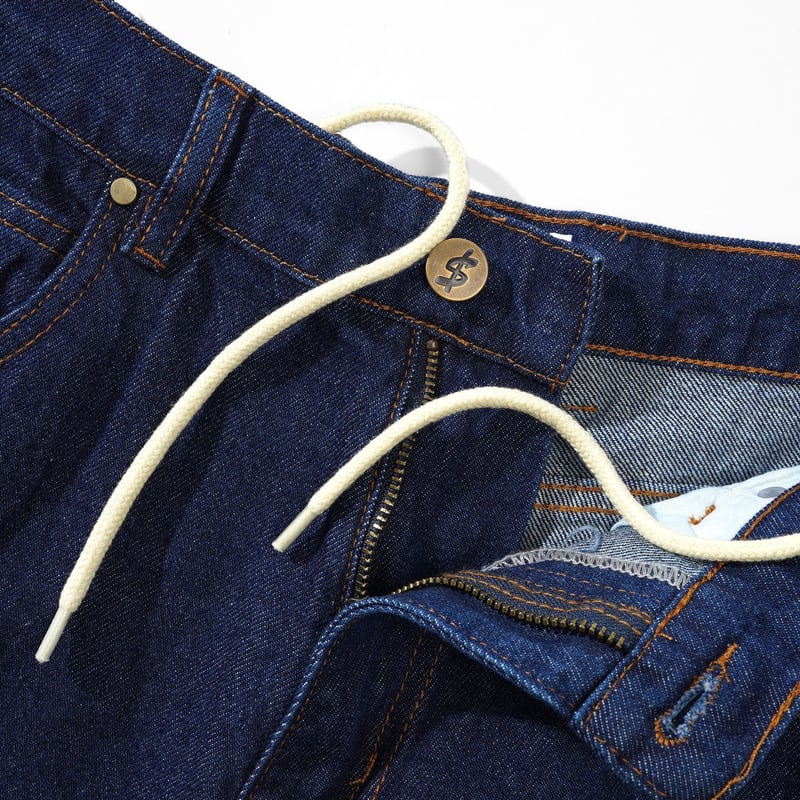 CASH ONLY Logo Baggy Denim Jeans Raw Indigo | F