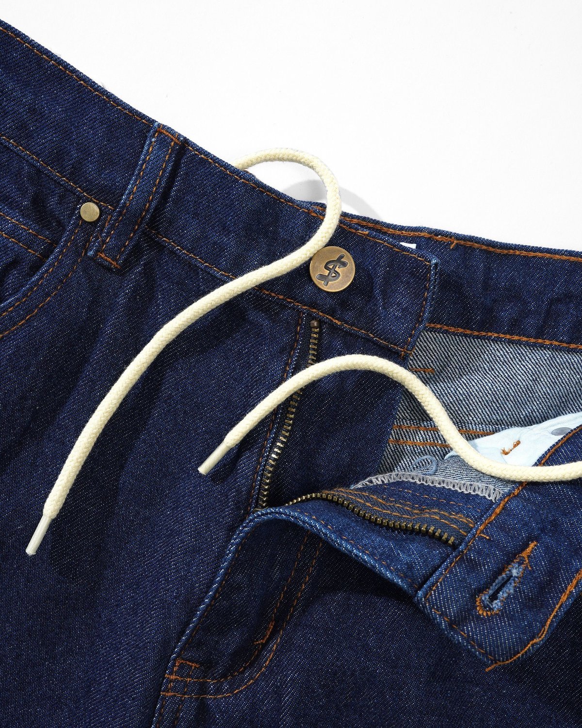CASH ONLY Logo Baggy Denim Jeans Raw Indigo | F