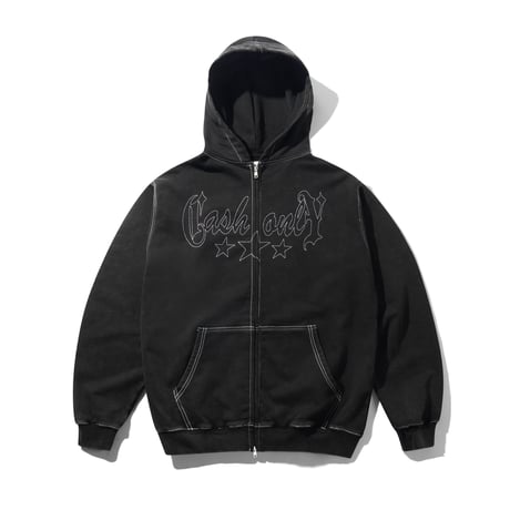 CASH ONLY Strip Zip-Thru Hood Washed Black