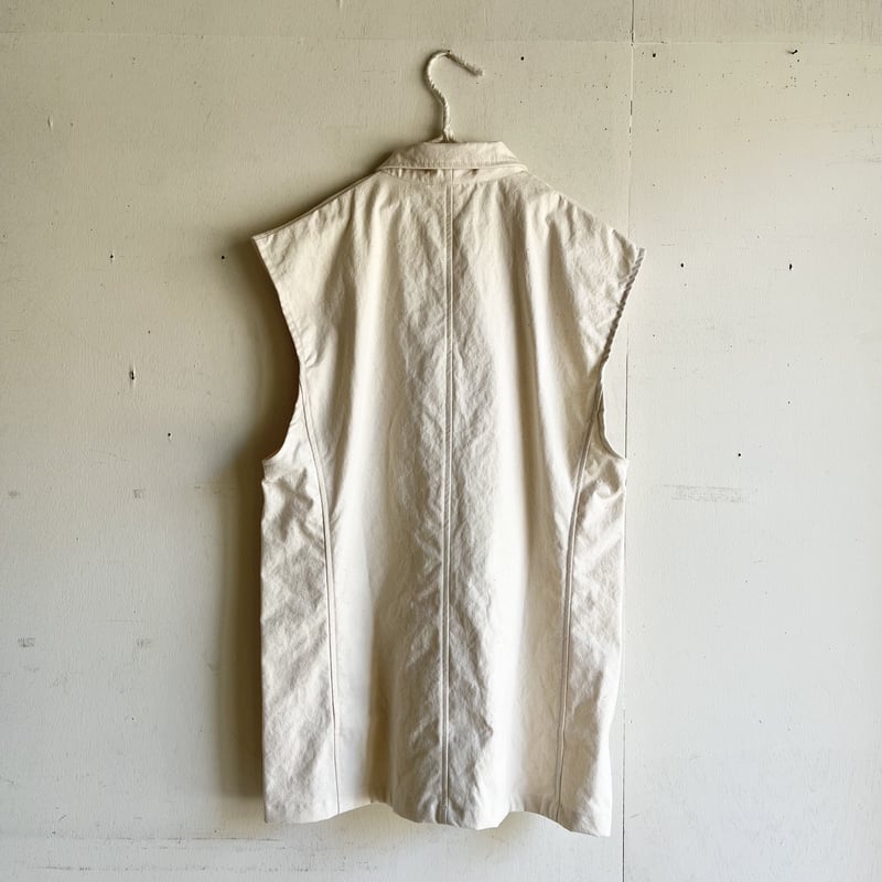 Yarmo Oversized Sleeveless Work Jacket（ Natural