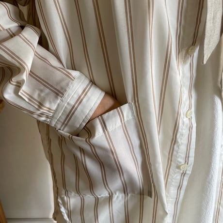 Yarmo：Tencel Poly Stripe Shirt(BE/NA)