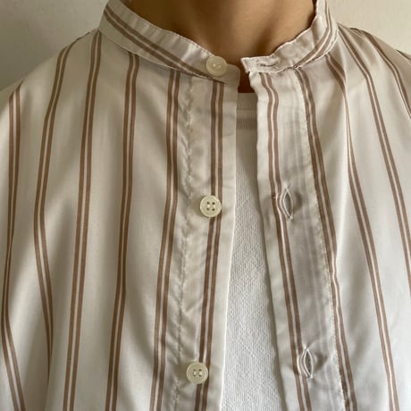 Yarmo：Tencel Poly Stripe Shirt(BE/NA)