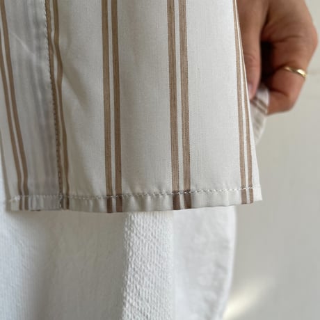Yarmo：Tencel Poly Stripe Shirt(BE/NA)