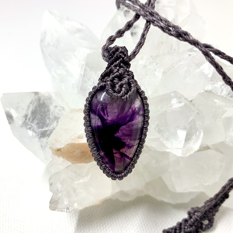 Macrame Necklace / マクラメネックレス♦︎トラピッチェアメジスト 