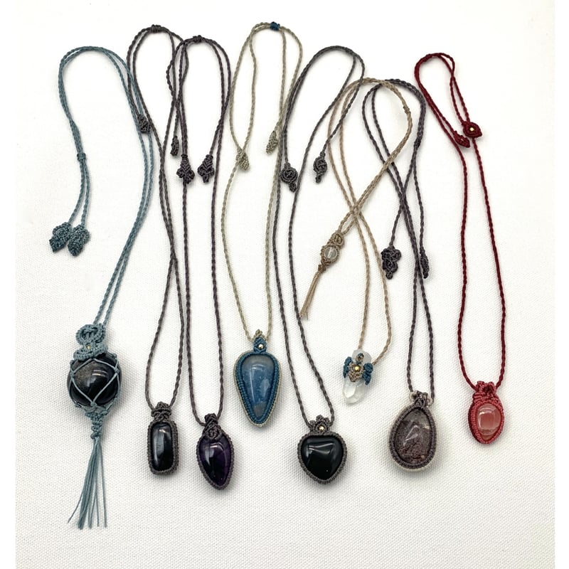 Macrame Necklace / マクラメ ネックレス♦︎トロレアイトインクォーツ 