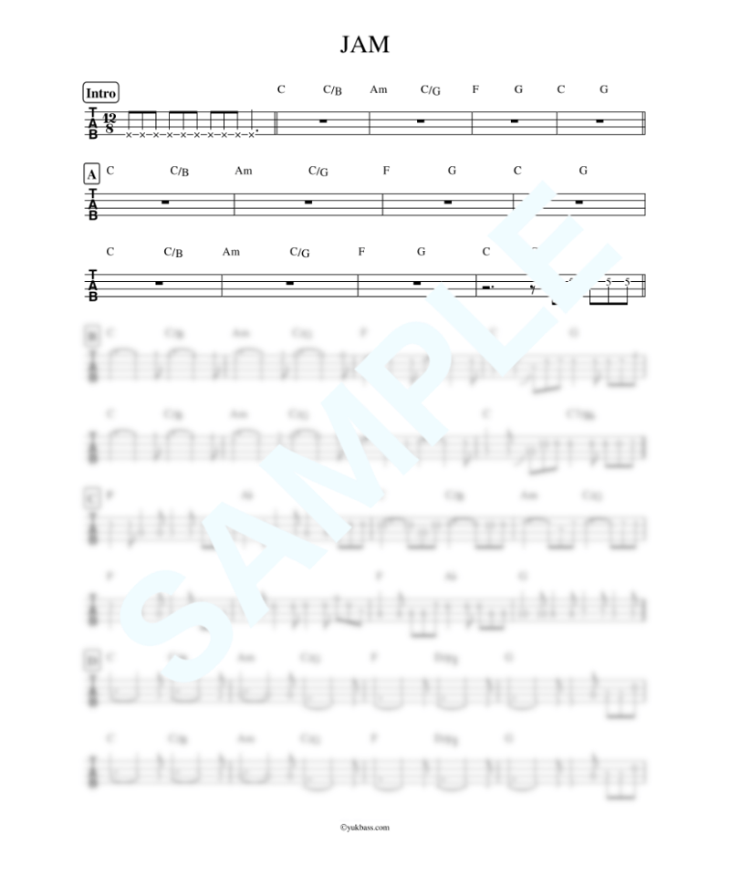 JAM / THE YELLOW MONKEY【ベース・タブ譜】 | Bass Score