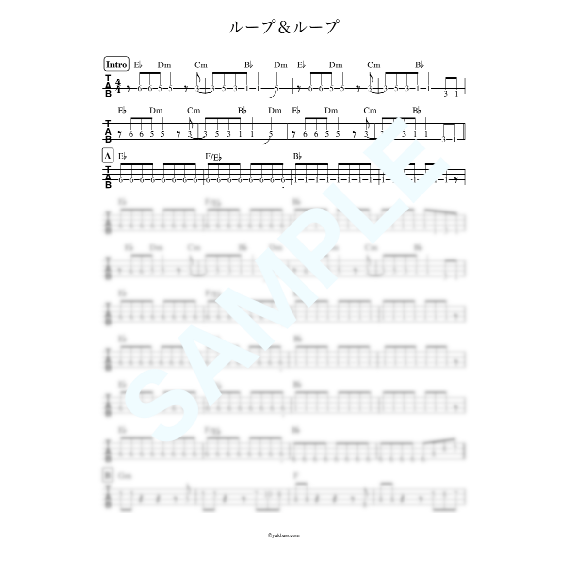 ループ＆ループ ASIAN KUNG-FU GENERATION【ベース・タブ譜】 B...