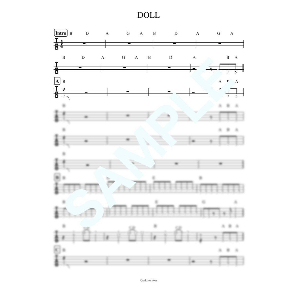 DOLL / SCANDAL【ベース・タブ譜】 | Bass Score DOLL / SCANDAL【ベース・タブ譜】 | Bass Score