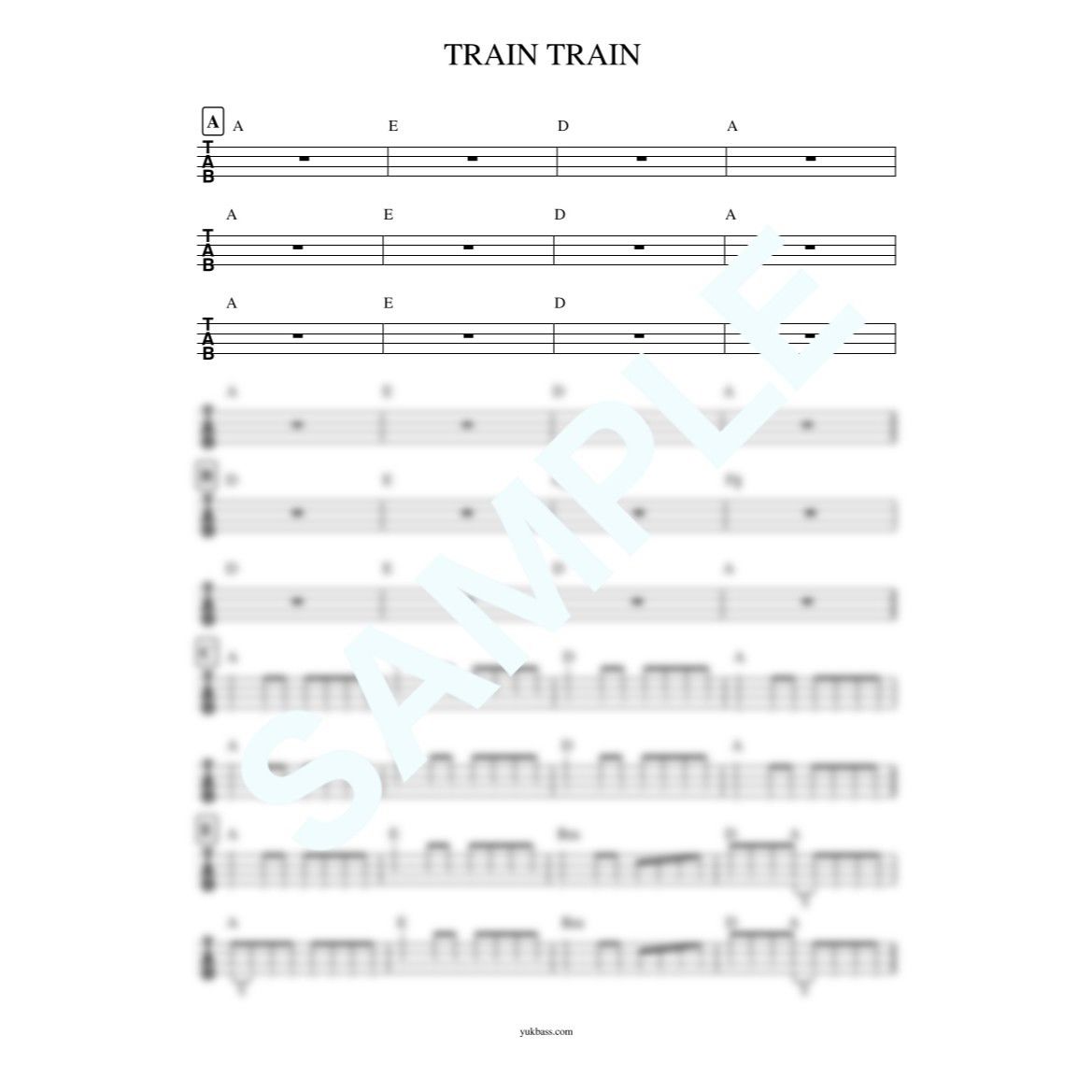 TRAIN-TRAIN / THE BLUE HEARTS【ベース・タブ譜】 | Bass S