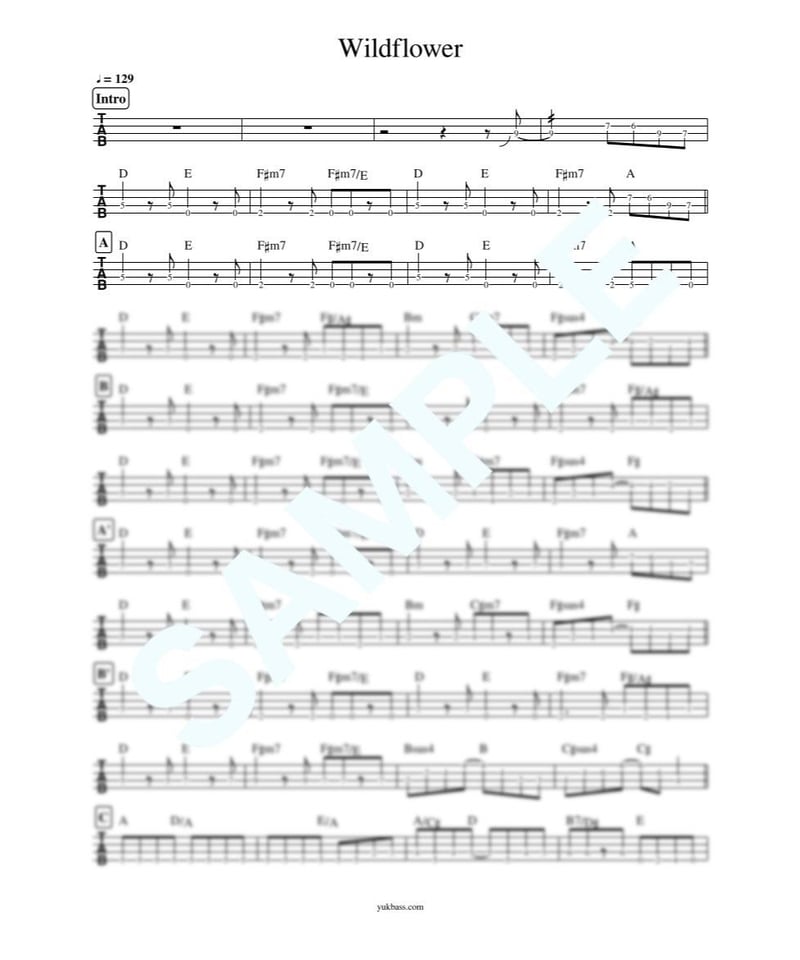 Wildflower / Superfly【ベース・タブ譜】 | Bass Score