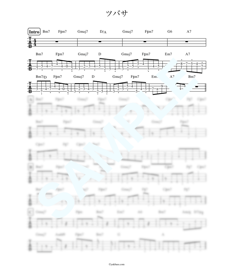 ツバサ / アンダーグラフ【ベース・タブ譜】 | Bass Score