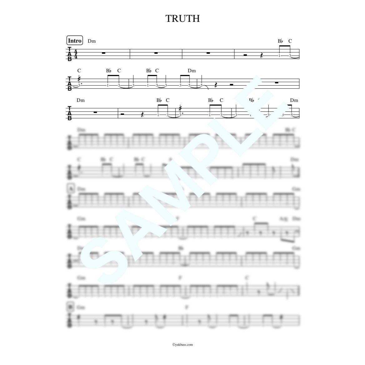 TRUTH / T-SQUARE【ベース・タブ譜】 | Bass Score
