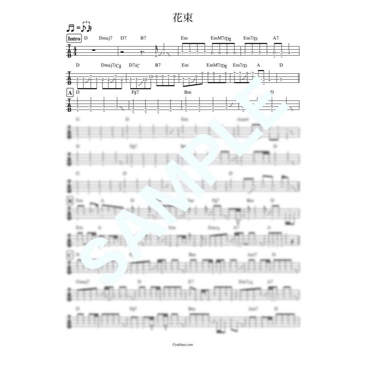 花束 / back number【ベース・タブ譜】 | Bass Score