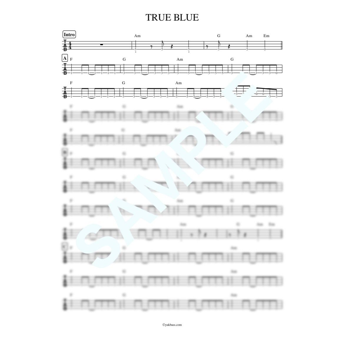 TRUE BLUE / LUNA SEA【ベース・タブ譜】 | Bass Score TRUE BLUE / LUNA SEA【ベース・タブ譜】 | Bass Score