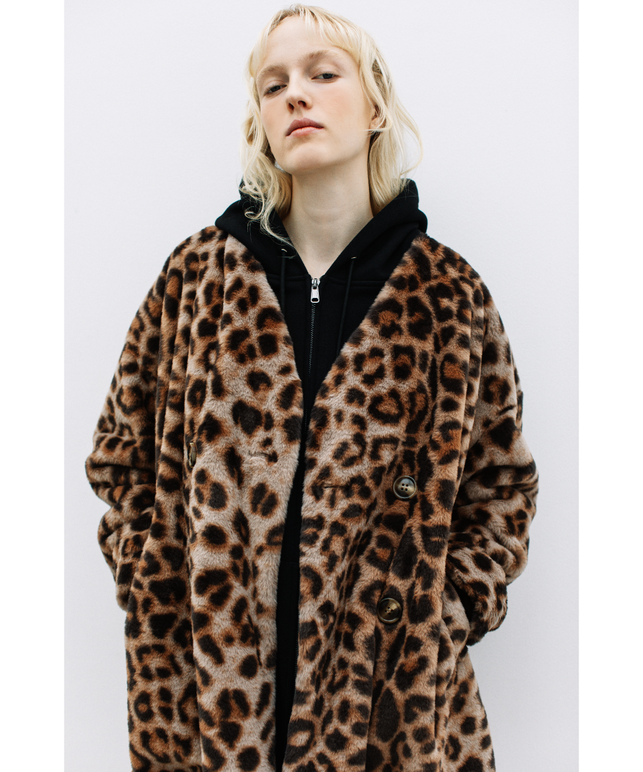 新品未使用 WCJ リバーシブルコート ファー ムートン （レオパード  