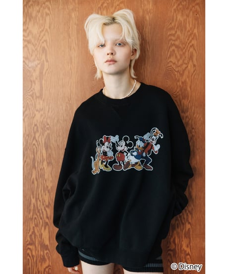 Disney / MICKEY AND FRIENDS SWEAT TOP【WCJ-TD-026BLK】
