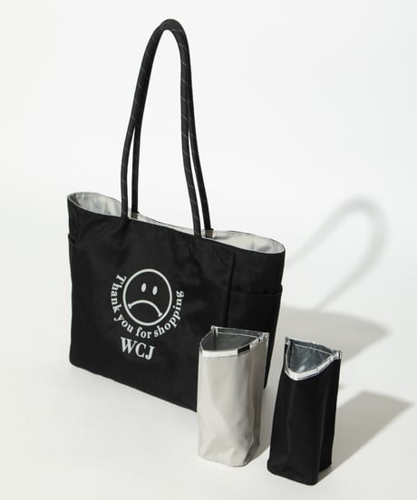 【撥水】リバーシブルトートバッグ【WCJ-TB-014BLK-GRY】