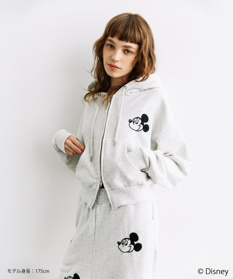 Disney / EMBROIDERY ZIP HOODIE(ミッキー)【WCJ-TD-044