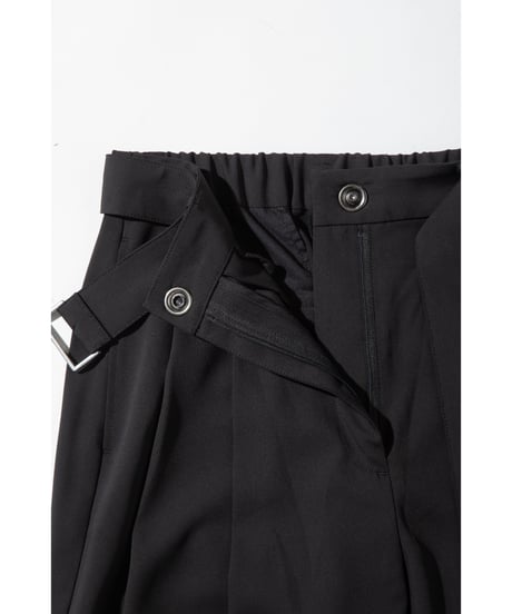 【速乾】ベルト付きツータックパンツ【WCJ-TA-022BLK】