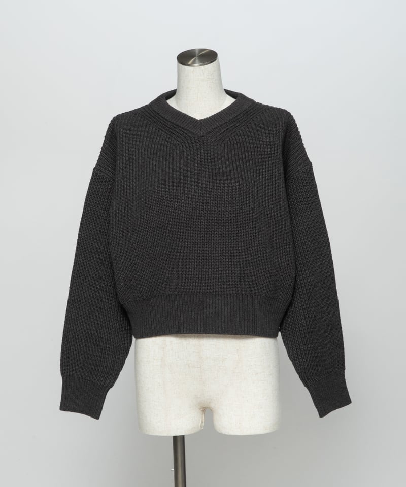 ニット上下　写真掲載 浅VネックニットTOPS【WCJ-MK-032DGY】 | WCJ OFFICIAL WEB