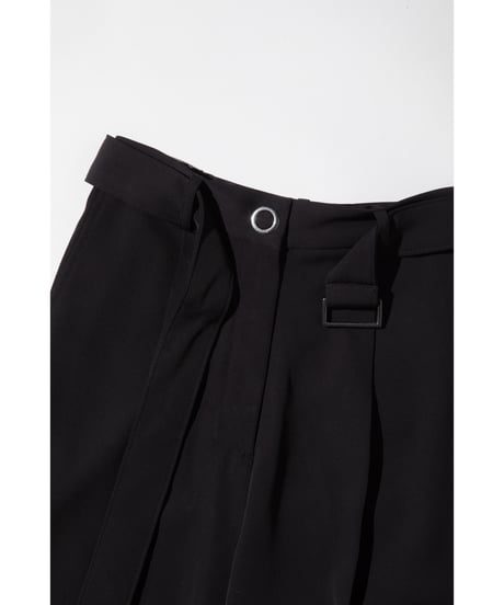 【速乾】【防シワ】ベルト付きワイドセンタープレスパンツ【WCJ-TA-002BLK】