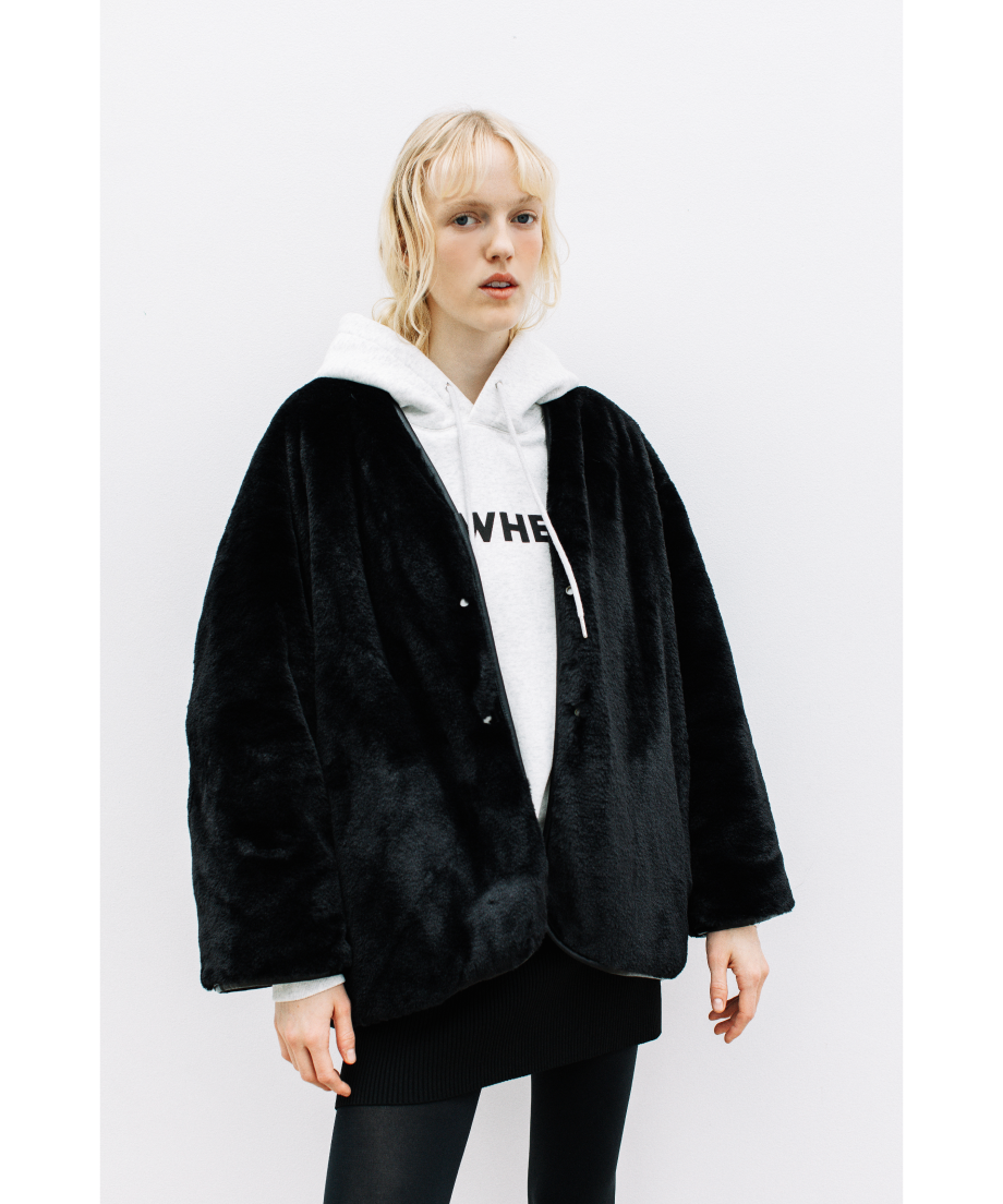 ひょうたんキルトリバーシブルコート【WCJ-JF-064BLK-BLK