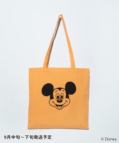 WCJ PVC トートバッグ　ブラウン　茶色　ミッキー　ポーチ　イエロー　セット Disney / FACE DESIGN TOTE BAG(ミッキー)【WCJ-GC-055R