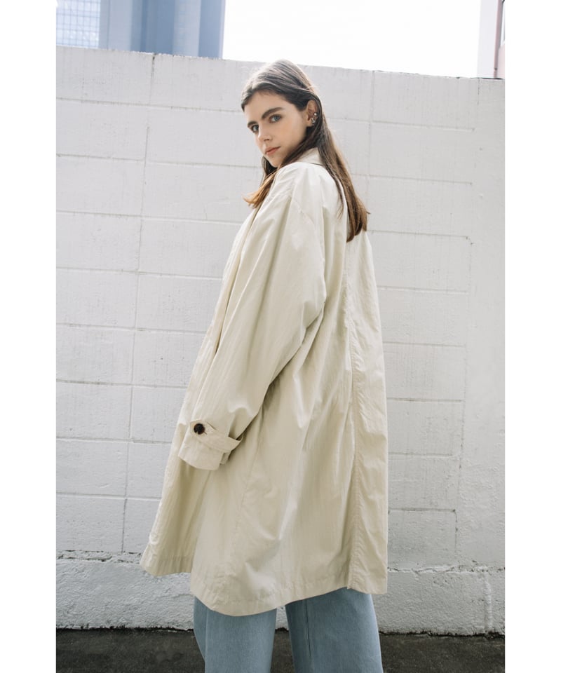 WCJ 撥水　ステンカラーコート　アイボリー　スプリングコート　フリーサイズ WCJ 撥水 ステンカラーコート アイボリー スプリングコート