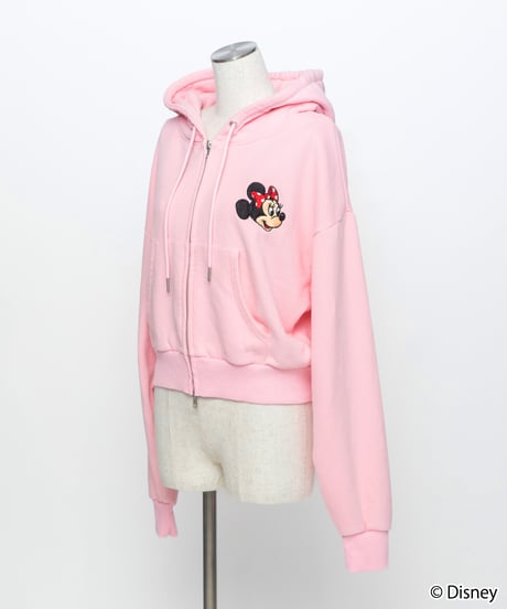 Disney / EMBROIDERY ZIP HOODIE(ミニー)【WCJ-TD-044LPK02】