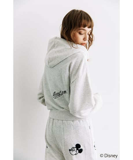 Disney / EMBROIDERY ZIP HOODIE(ミッキー)【WCJ-TD-044GRY01】