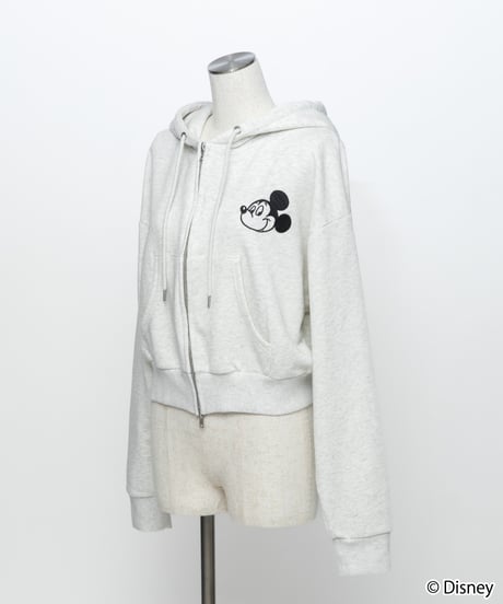 Disney / EMBROIDERY ZIP HOODIE(ミッキー)【WCJ-TD-044GRY01】
