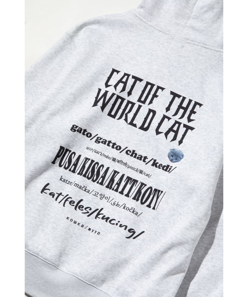 CAT OF THE WORLD ZIP UP HOODIE【WCJ-LK-021GRY】 |